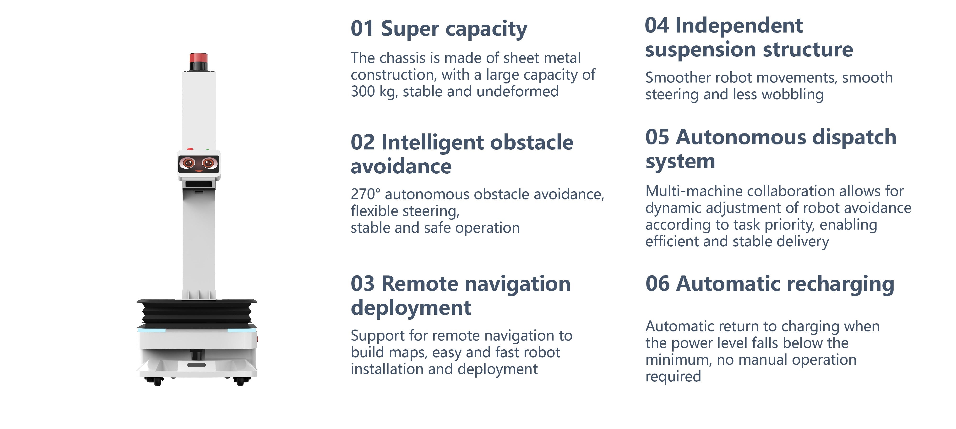 ATEAGO S6P Autonomous Logistics Delivery Robot – 300kg Payload Capacity for Industrial Material Handling