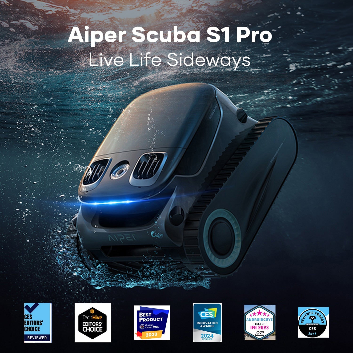 Aiper Scuba S1 Pro Cordless Pool Cleaning Robot – Up to 1,600 sq.ft Coverage with Dual-Motor & SmartPath™ 2.0 Navigation