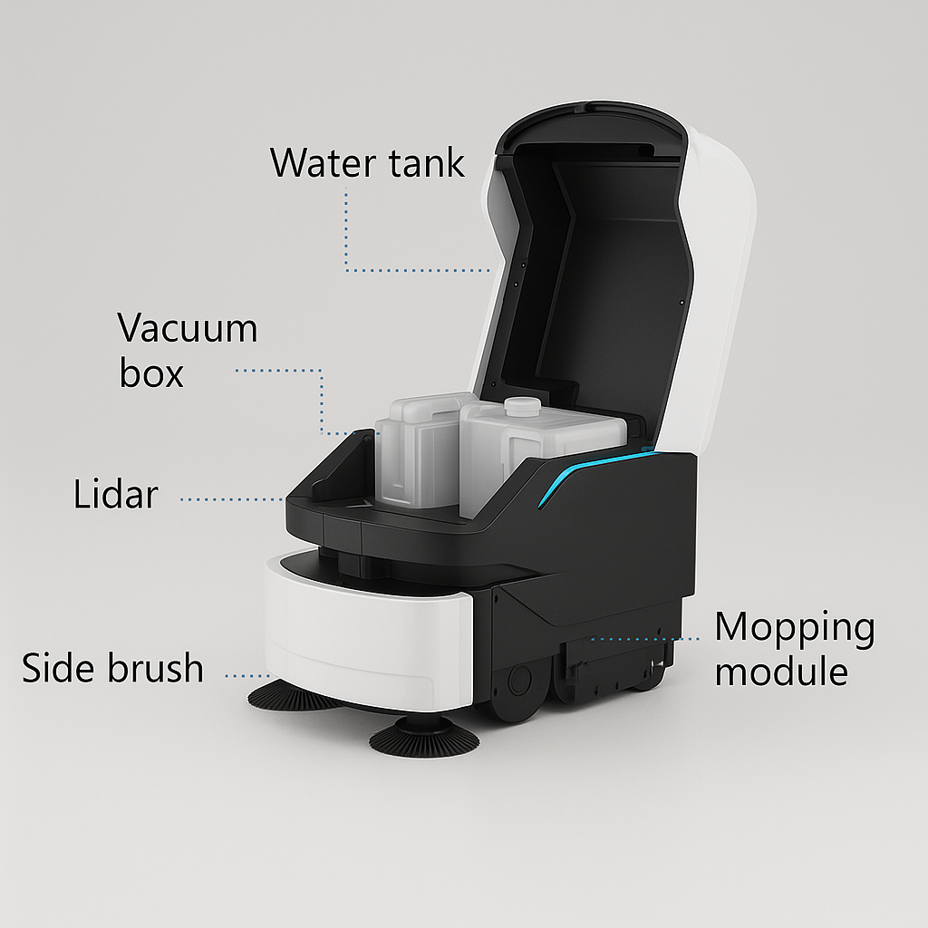 ATEAGO ROBOTIKS S1 Floor Cleaning Robot – Autonomous Vacuum, Mop & UV Disinfection