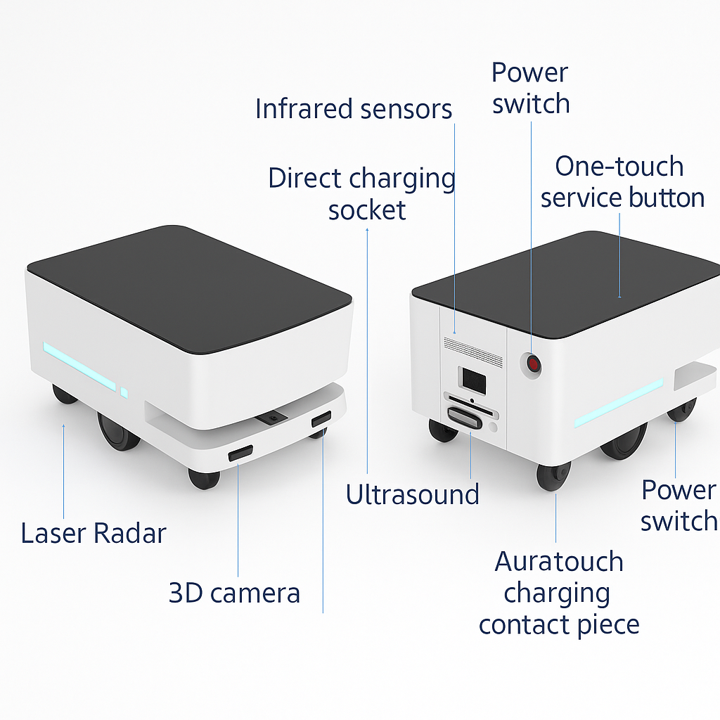 ATEAGO Autonomous Mobile Robot (AMR) – 50kg to 300kg Payload for Warehouse Automation