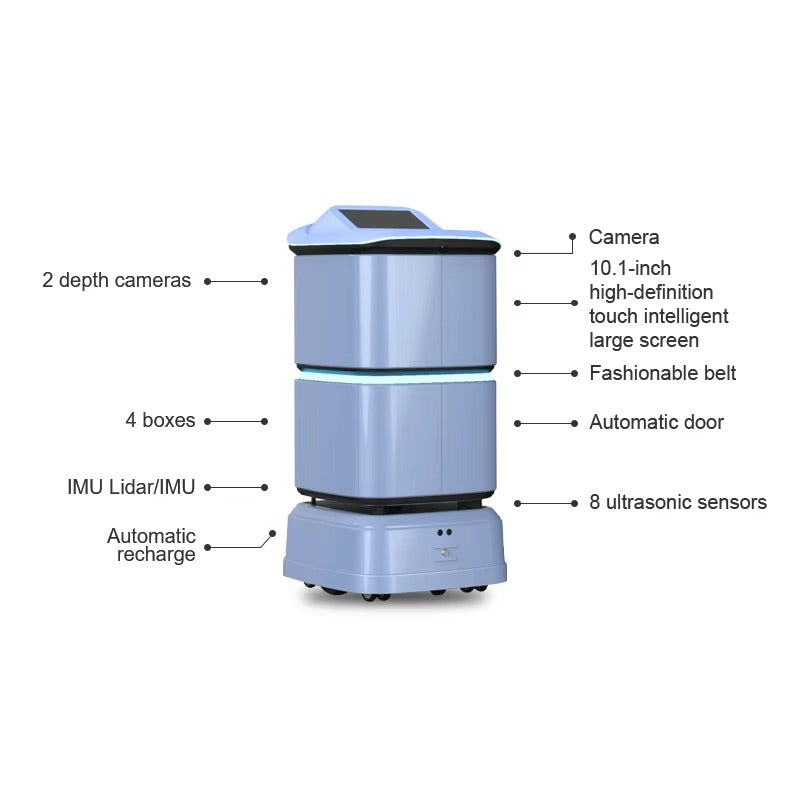 ATEAGO ROBOTIKS C2 Autonomous Delivery Robot Carrier with Lockable Cabinets