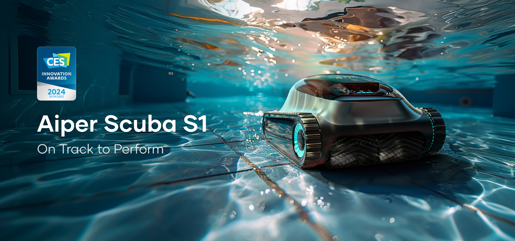 Aiper Scuba S1 Cordless Pool Cleaning Robot – Up to 1,600 sq.ft Coverage with WavePath™ 2.0 Navigation