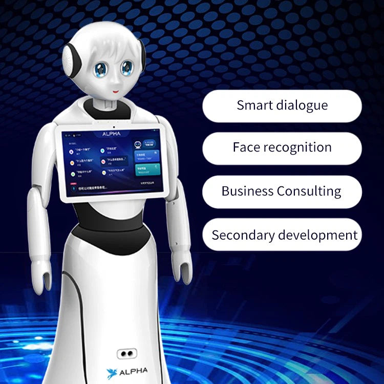 Alpha Robotics Reception Hall Robot Alice – AI-Powered Multilingual Assistant with Laser Navigation & 13.3" Touchscreen