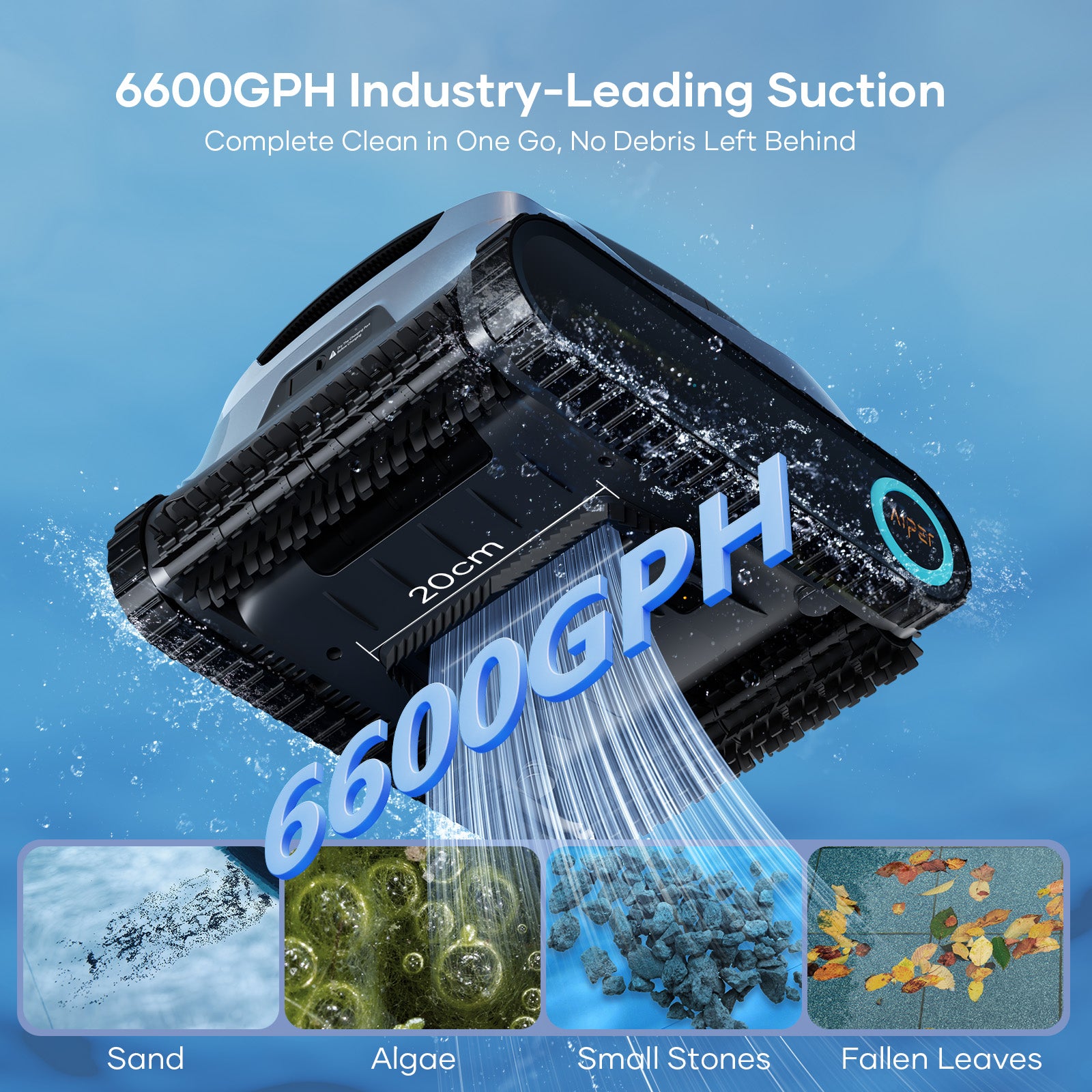 Aiper Scuba X1 Cordless Pool Cleaning Robot – 6600 GPH Suction with WavePath™ 3.0 Navigation for Pools up to 300㎡