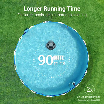 Aiper Seagull SE Smart Cordless Pool Cleaning Robot – 40ft Flat Pool Cleaner with 90-Minute Runtime