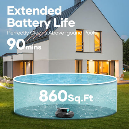Aiper Scuba SE Cordless Robotic Pool Cleaner – Above-Ground Pool Cleaner up to 860 sq.ft with 90-Minute Runtime