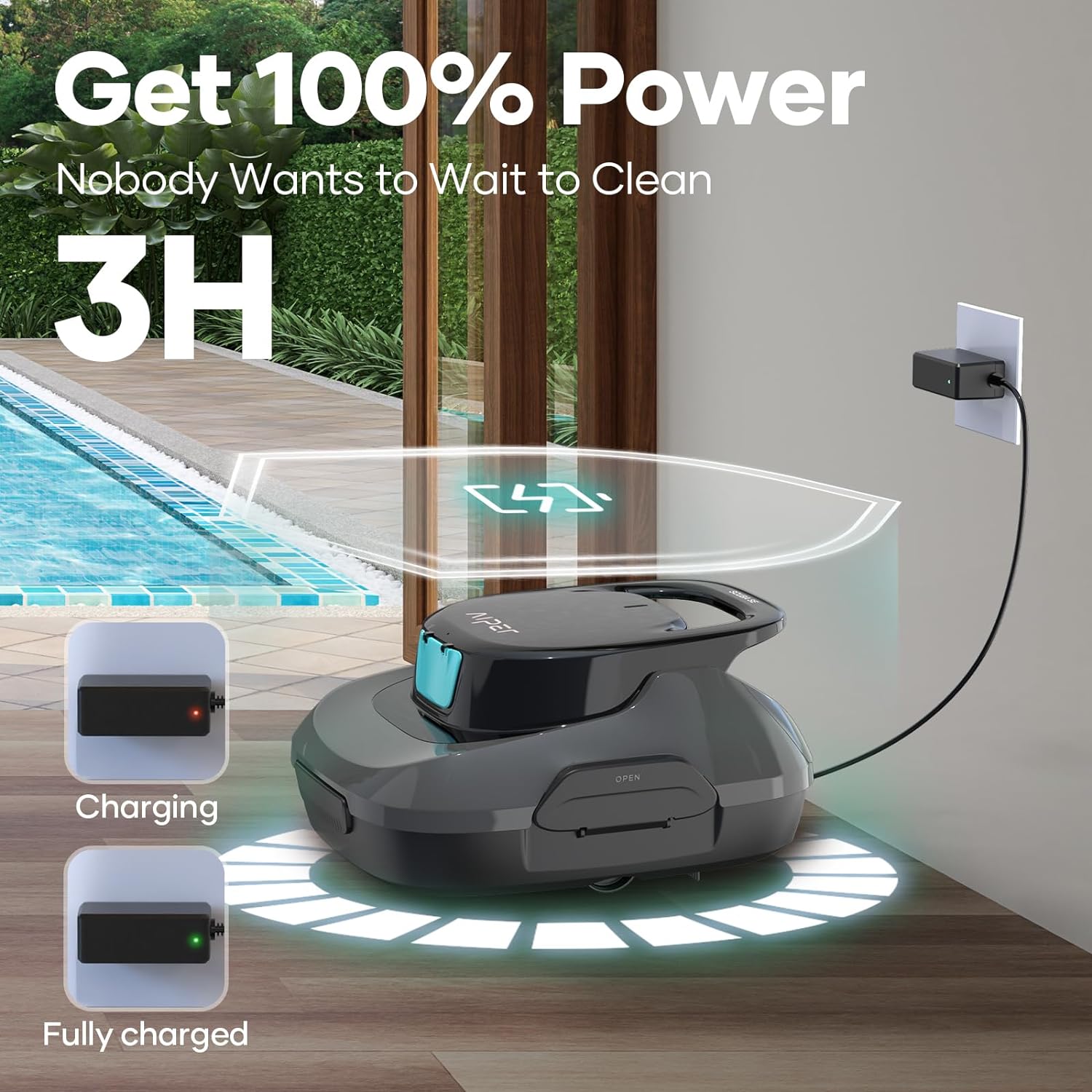 Aiper Scuba SE Cordless Robotic Pool Cleaner – Above-Ground Pool Cleaner up to 860 sq.ft with 90-Minute Runtime
