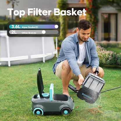 Aiper Scuba E1 Cordless Pool Cleaning Robot – Above-Ground Pool Cleaner up to 1,100 sq.ft with 130-Minute Runtime