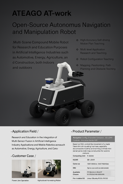 ATEAGO ROBOTIKS ATFR-mid Outdoor Mobile Robot Carrier – Up to 300kg Payload for Industrial Logistics