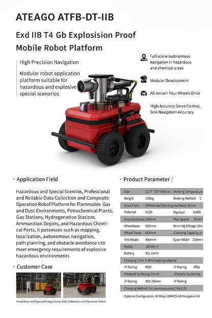 ATEAGO ROBOTIKS ATFR-mid Outdoor Mobile Robot Carrier – Up to 300kg Payload for Industrial Logistics