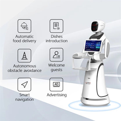 Alpha Robotics Amy Delivery Robot – AI-Powered Food Delivery Assistant with Laser Navigation, 10kg Load Capacity