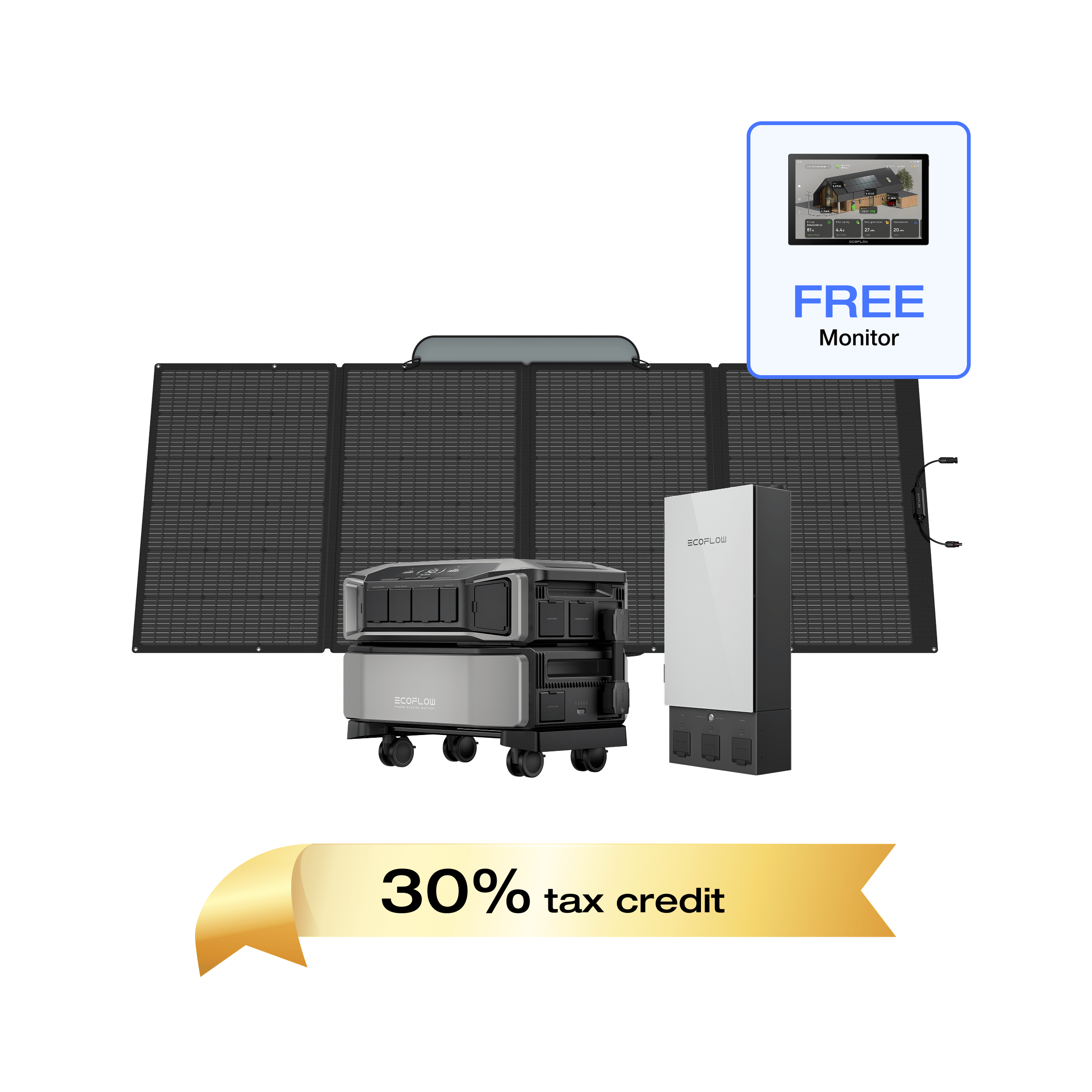EcoFlow DELTA Pro Ultra + Smart Home Panel 2 + 400W Portable Solar Panel + Free Monitor + Free 400W Portable Solar Panel (Web Exclusive)