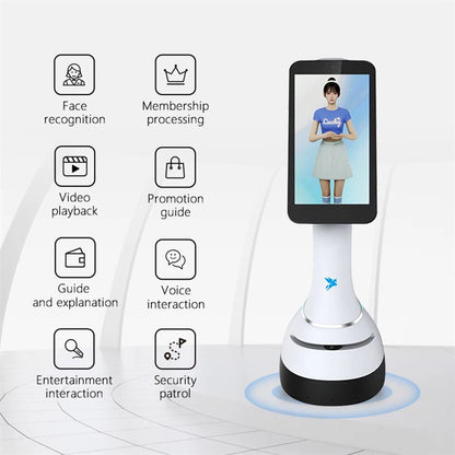 Alpha Robotics Office Reception Robot Jupiter – 21.5-inch Touchscreen Visitor Management System