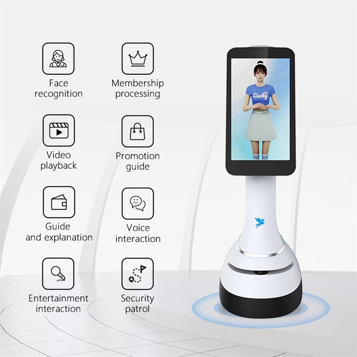Alpha Robotics Office Reception Robot Jupiter – 21.5-inch Touchscreen Visitor Management System
